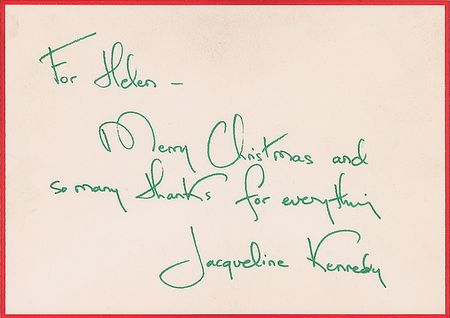 Lot #68 Jacqueline Kennedy Signed Note - Image 1