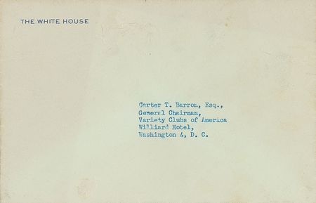 Lot #54 Franklin D. Roosevelt: FDR thanks 
