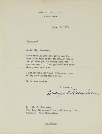 Lot #112 Dwight D. Eisenhower: Ike sends thanks for 