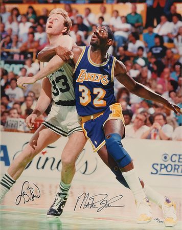 Lot #848 Larry Bird and Magic Johnson Signed Photograph - Image 1