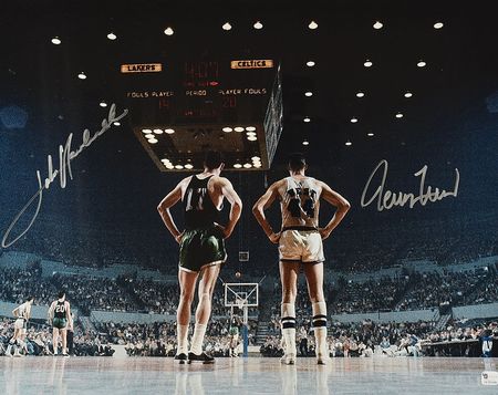 Lot #861 John Havlicek and Jerry West Signed Photograph - Image 1