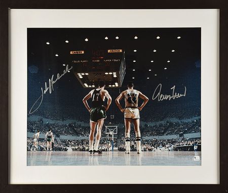 Lot #861 John Havlicek and Jerry West Signed Photograph - Image 2