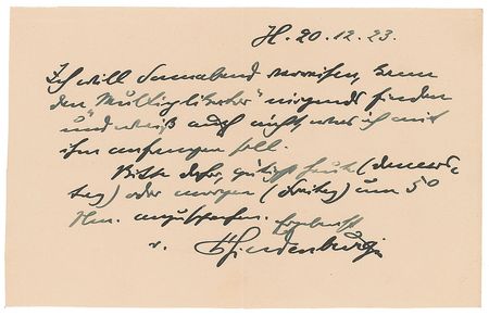 Lot #386 Paul von Hindenburg Handwritten Letter Signed - Image 2