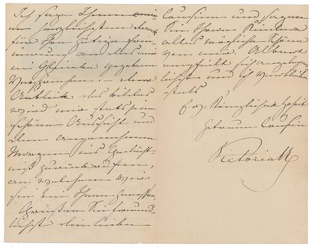 Lot #246 Queen Victoria Handwritten Letter Signed - Image 2