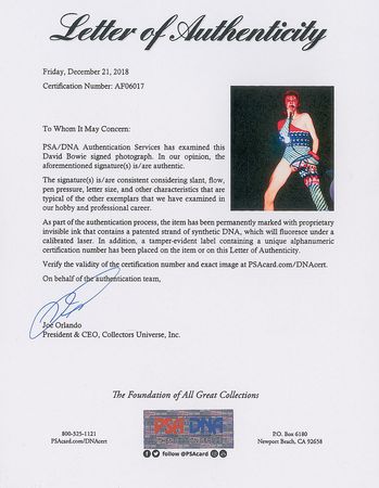 Lot #709 David Bowie Signed Photograph - Image 2