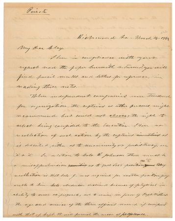 Lot #354 Jefferson Davis: ?A skillful artillerist who has seen much service? - Image 1