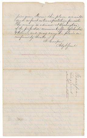 Lot #357 First Battle of Bull Run: Riveting telegram archive detailing the Confederate strategy during the First Battle of Bull Run?