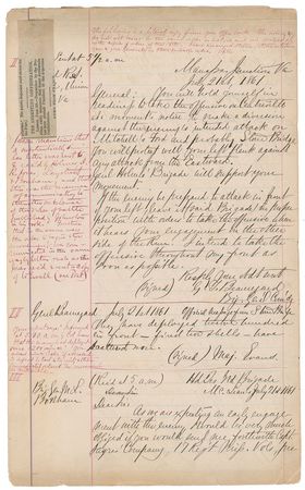 Lot #357 First Battle of Bull Run: Riveting telegram archive detailing the Confederate strategy during the First Battle of Bull Run?