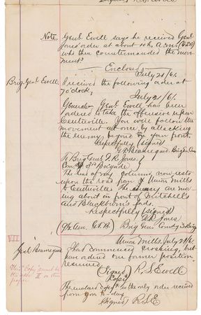 Lot #357 First Battle of Bull Run: Riveting telegram archive detailing the Confederate strategy during the First Battle of Bull Run?