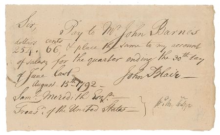 Lot #262 John Blair, Jr Signed Document - Image 1