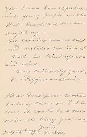 Lot #382 Varina Davis Handwritten Letter Signed - Image 2