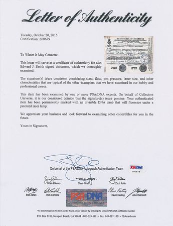 Lot #247 Titanic: Edward Smith Signed Document - Image 2