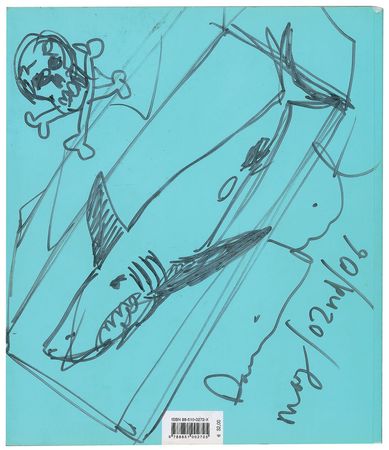 Lot #499 Damien Hirst: Signed twice by Hirst, with shark and butterfly sketches - Image 2
