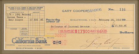 Lot #771 Gary Cooper Check - Image 2