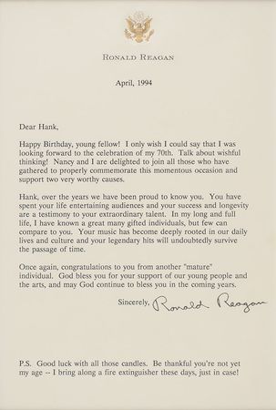 Lot #166 Ronald Reagan: Birthday wishes for the 'Moon River' composer - Image 2