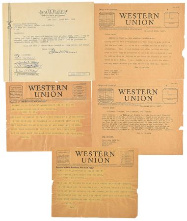 Lot #746 Marx Brothers: Using their legal names, the Marx Bros. sign on for the season of 1929-1930 - Image 1