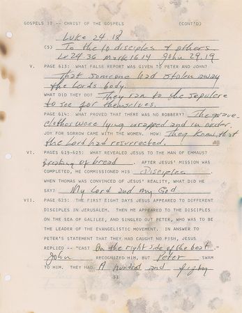 Lot #699 Johnny Cash Handwritten Bible Study - Image 2