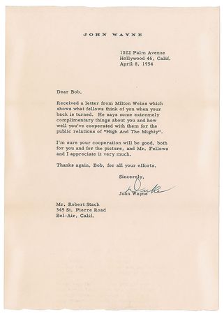 Lot #754 John Wayne: 