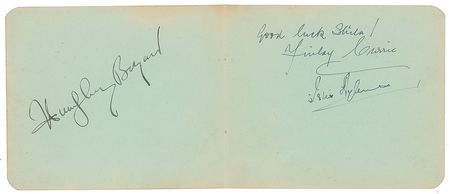 Lot #739 Humphrey Bogart and Elizabeth Taylor Signature - Image 1