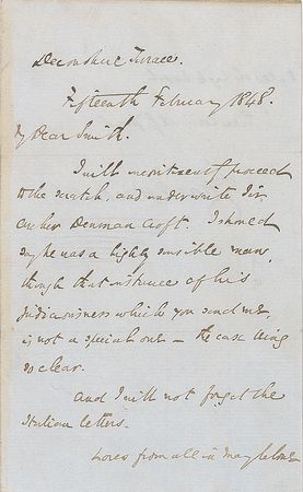 Lot #586. Charles Dickens: Dickens signs prominently in the year of Dombey and Son