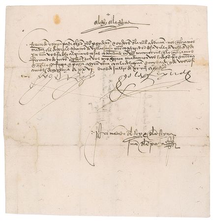 Lot #239 Ferdinand and Isabella: Royal missive by Ferdinand and Isabella, associated with the Inquisition - Image 1
