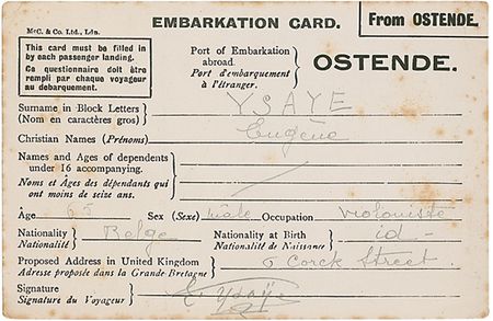 Lot #675 Violinists: Ysaye and Elman Signed Documents - Image 1