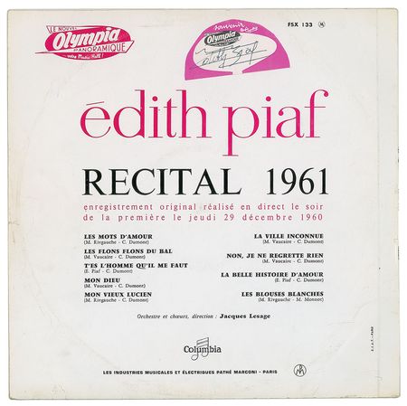 Lot #693 Edith Piaf Signature - Image 1