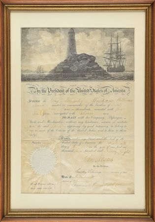 Lot #4 John Adams: Prominently signed ship's pass