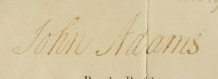 Lot #4 John Adams: Prominently signed ship's pass for Gloucester's 