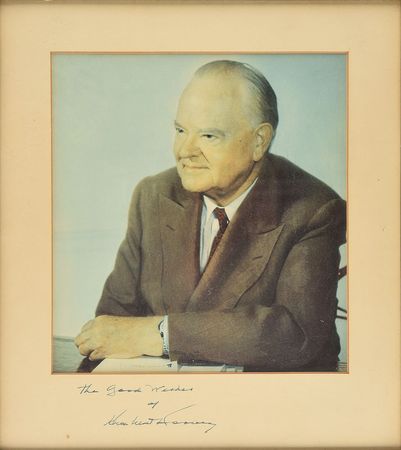 Lot #143 Herbert Hoover Signed Photograph - Image 1
