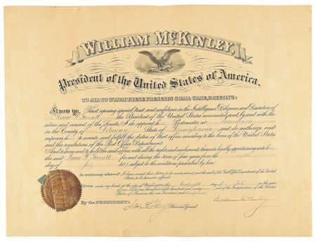 Lot #155 William McKinley Signed Document - Image 1