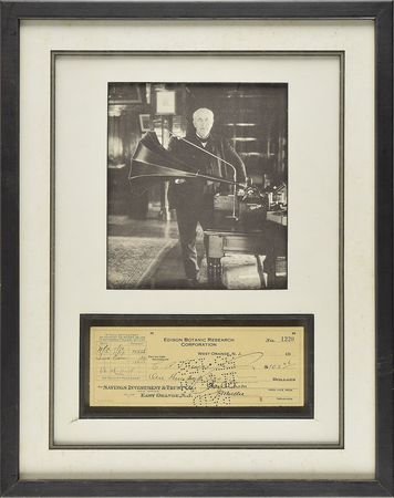 Lot #215 Thomas Edison Check - Image 1