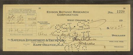 Lot #215 Thomas Edison Check - Image 2
