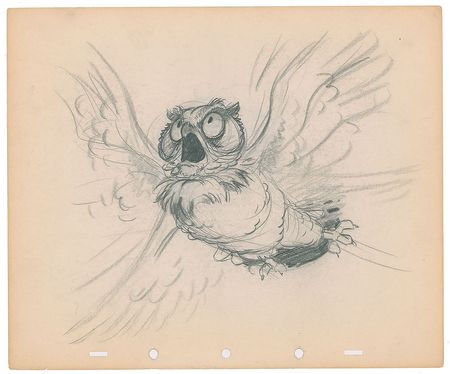 Lot #537 Friend Owl concept drawings from Bambi Production Drawings - Image 2