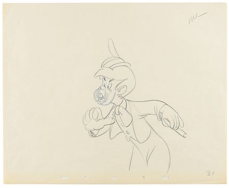 Lot #568 Lampwick production drawing from Pinocchio - Image 1