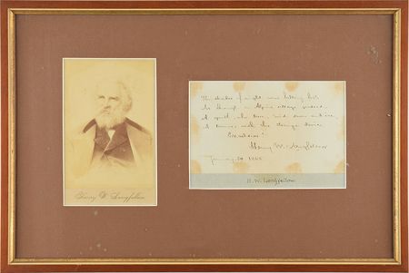 Lot #606 Henry Wadsworth Longfellow Signed Quote - Image 1