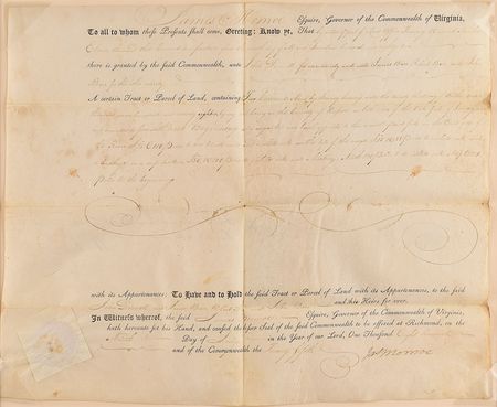 Lot #8 James Monroe Signed Document