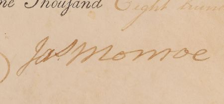 Lot #8 James Monroe Signed Document - Image 3