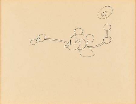 Lot #531 Mickey Mouse drawing from Steamboat Willie Drawing - Image 1