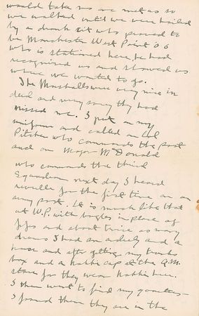 Lot #367 George S. Patton: Handwritten letter from the 23-year-old Patton?