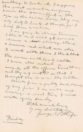 Lot #367 George S. Patton: Handwritten letter from the 23-year-old Patton?