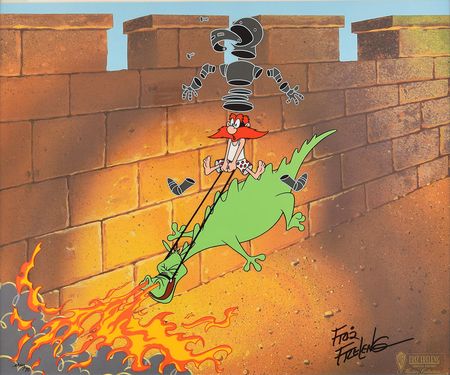 Lot #583 Yosemite Sam and Dragon limited edition cel signed by Friz Freleng Limited Edition Cel - Image 1