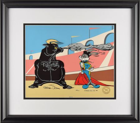 Lot #541 Bugs Bunny and Toro the Bull limited edition cel signed by Chuck Jones Limited Edition Cel - Image 2