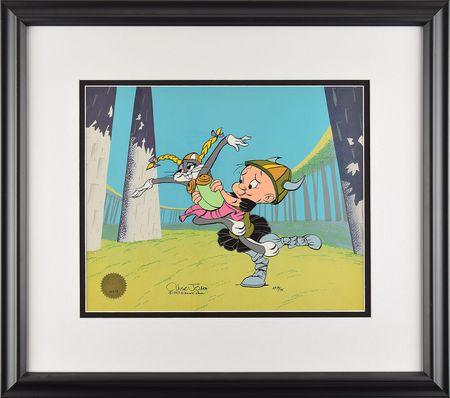 Lot #539 Bugs Bunny and Elmer Fudd limited edition cel signed by Chuck Jones Limited Edition Cel - Image 2