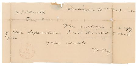 Lot #590 Francis Scott Key Handwritten Letter Signed - Image 1