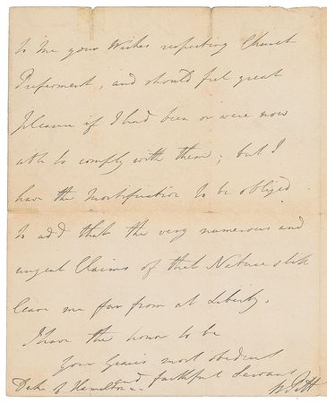 Lot #323 William Pitt the Younger Handwritten Letter Signed - Image 2