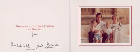 Lot #244 Princess Diana and Prince Charles Christmas Card - Image 1
