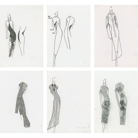 Lot #5004  Sketchbook with (36) Original Lee Alexander McQueen Design Drawings - Image 1