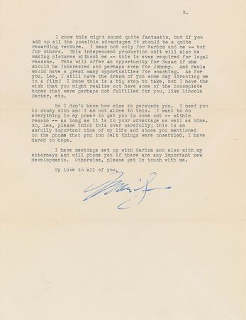 Lot #733 Marilyn Monroe: Desperate letter from Monroe to Lee Strasberg?
