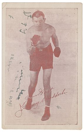 Lot #888 James J. Braddock Signed Postcard - Image 3